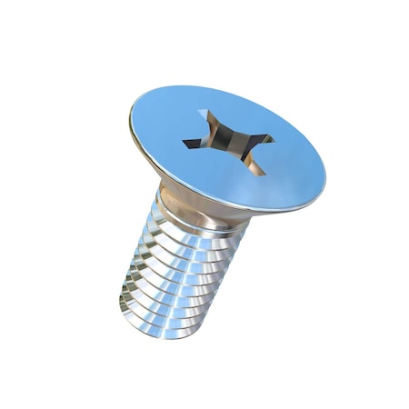 Allied Titanium M6-1.00 x 15 mm Phillips Flat Machine Screw, Plain Titanium 0076748